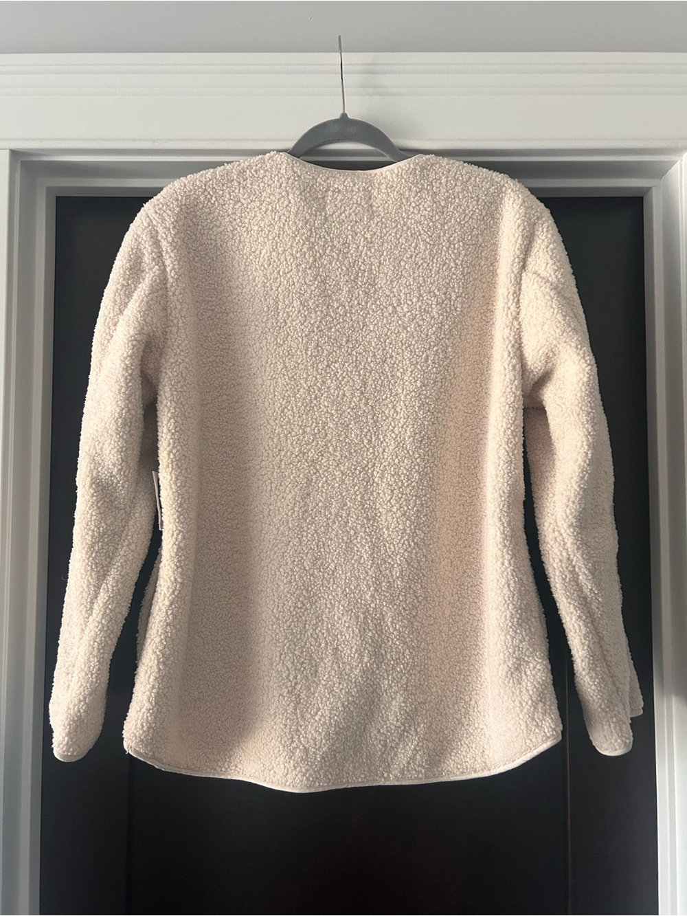 NWT Old Navy Size Medium Women's Collarless Sherpa Jacket - Picture 2 of 2